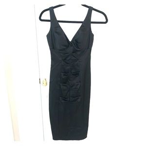 Cache Black satin dress
